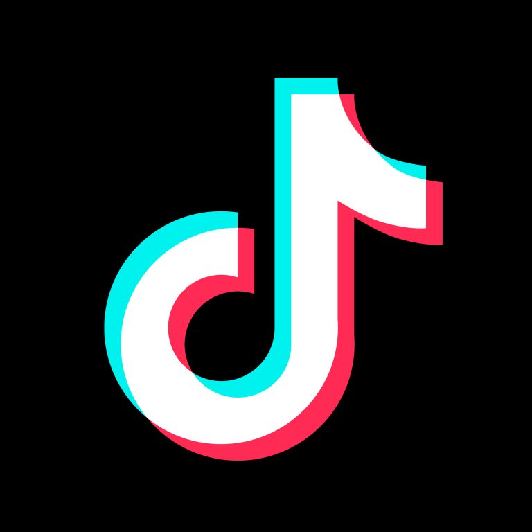 tik tok logo against a black background