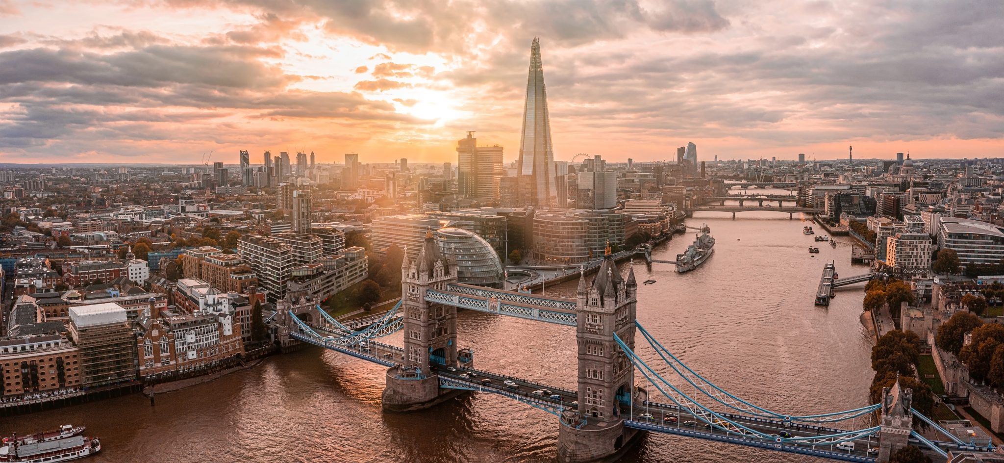 a aerial photo of London cityscape