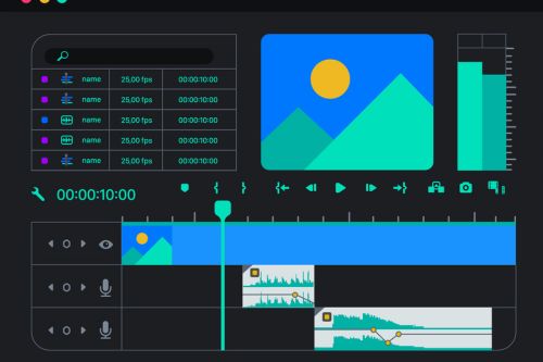 graphic of a mock animation editing sequence